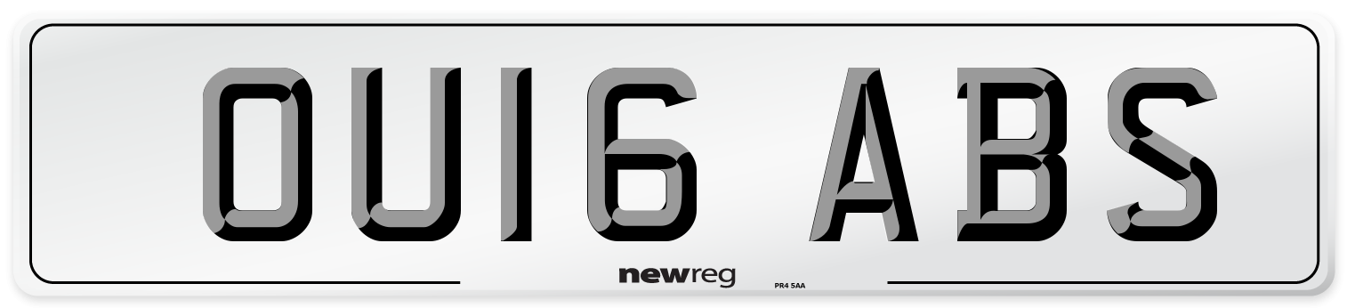 OU16 ABS Number Plate from New Reg